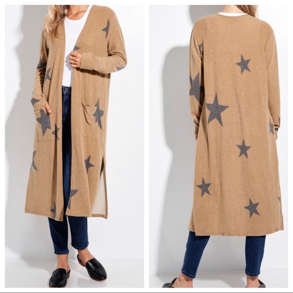 Fabulous long line star cardigan with side pockets - Picture 4 of 4